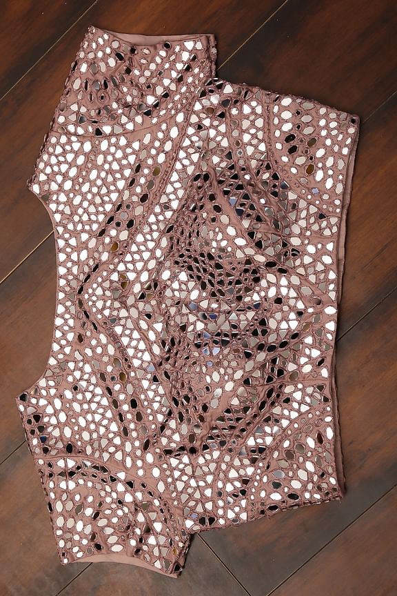 Light Beigh Colour Rangoli Silk Mirror Work Saree With Blouse