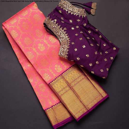 Pink Colour Rangoli Silk Sequence Embroidery Work deasin Saree With Blouse